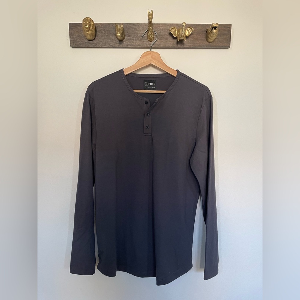 Cuts Clothing Charcoal Long Sleeve Henley